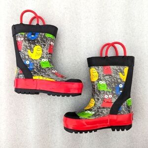 Monster print rain boots for toddlers size 5